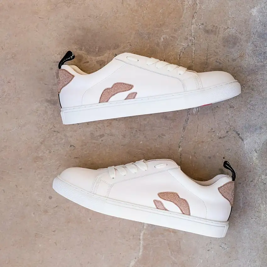 Scarpe da ginnastica da donna Bons Baisers de Paname Betty-Glitter Rose Gold