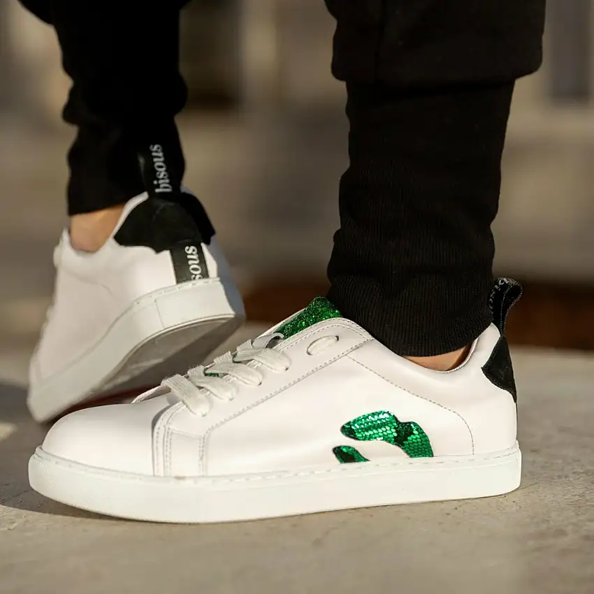 Scarpe da ginnastica da donna Bons Baisers de Paname Betty-Snake Green