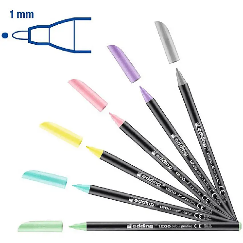 1200 pennarelli permanenti a pastello edding (x6)
