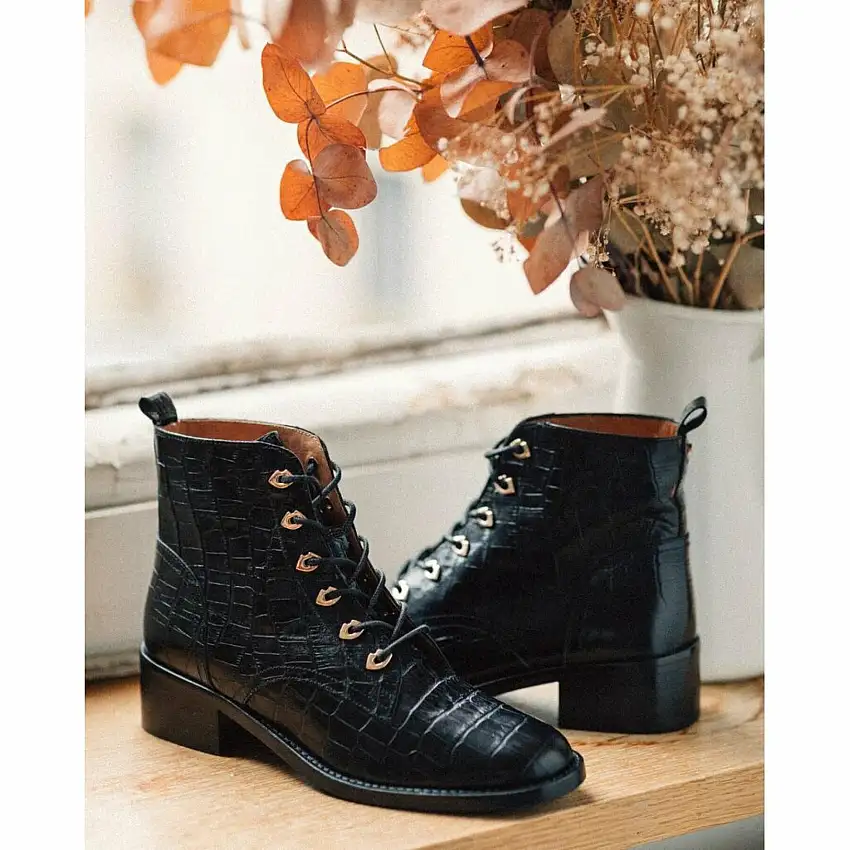 Stivali da donna Bons Baisers de Paname Paulette-Croco Noir