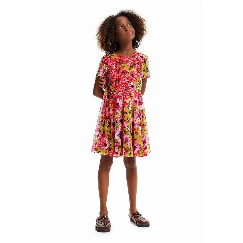 Abito a fiori in tulle per bambina Desigual