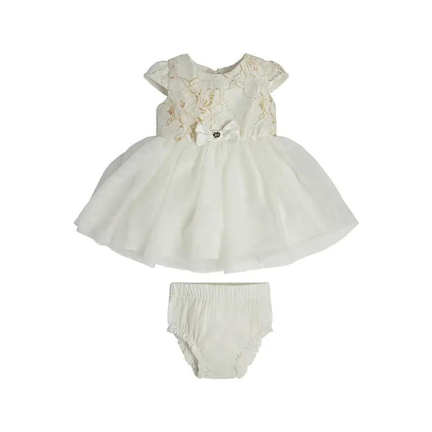 Abito in pizzo floreale in tessuto misto + set di mutandine per bambina Guess