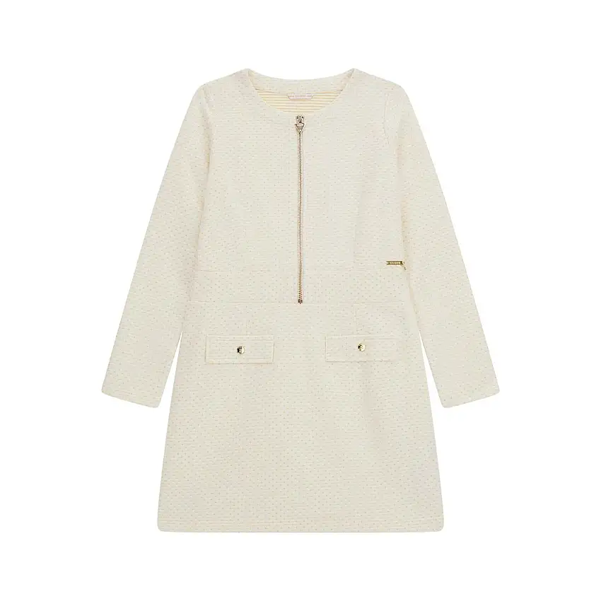 Abito in maglia a maniche lunghe con allacciatura da ragazza Guess Jacquard