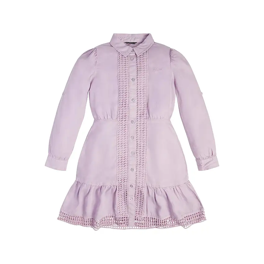 Abito camicia bambina a maniche lunghe Guess Tencel ADJ.