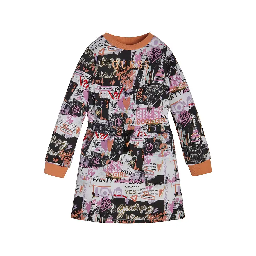 Abito bambina a maniche lunghe Guess French Terry