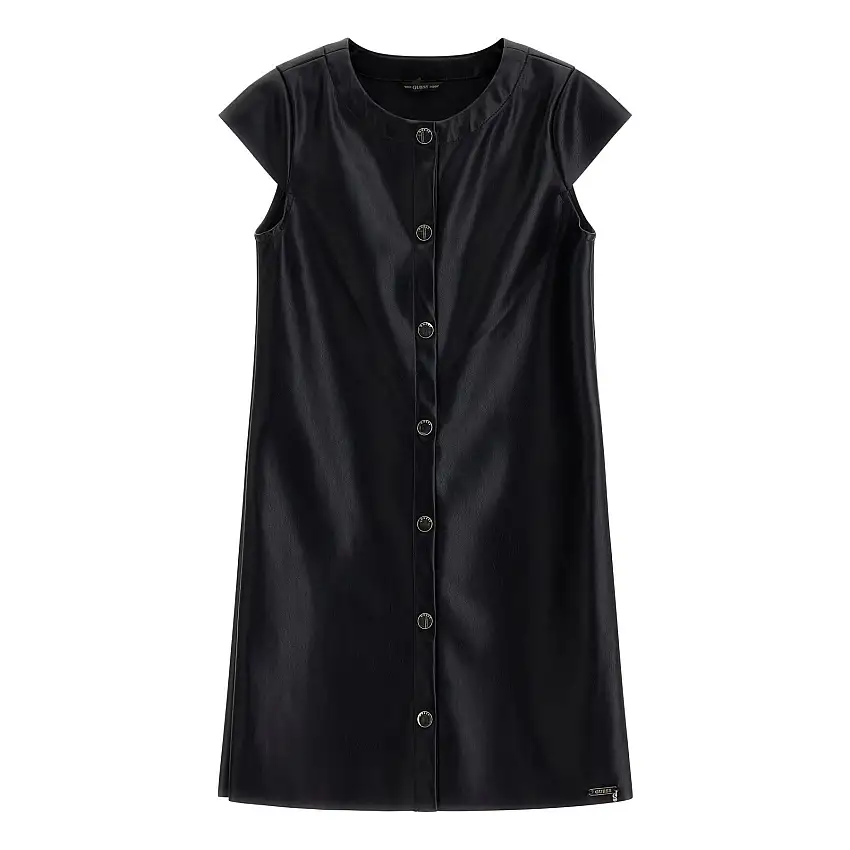 Abito da bambina in pelle a maniche corte Guess