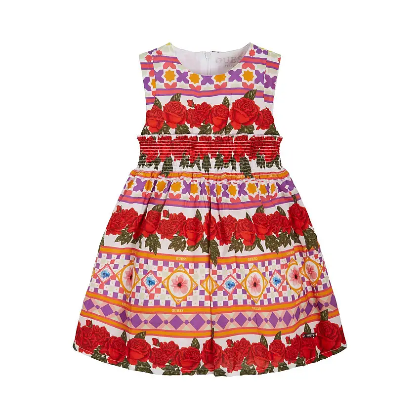 Abito bambina in cotone Guess Popline