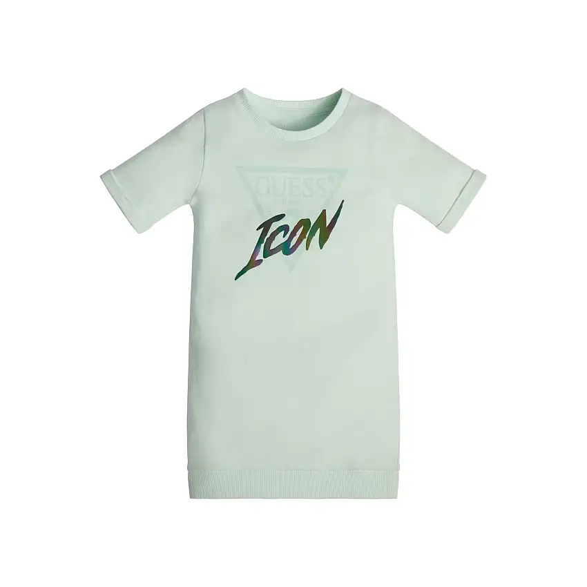 Abito bambina in t-shirt con maniche arrotolate Guess