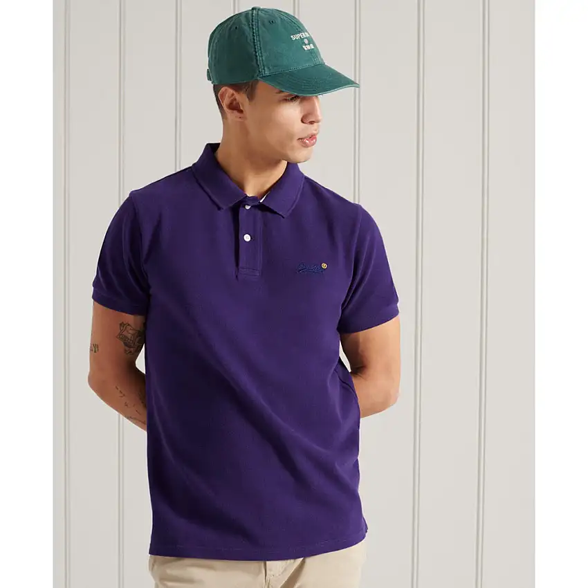 Polo a maniche corte in piqué di cotone biologico Superdry