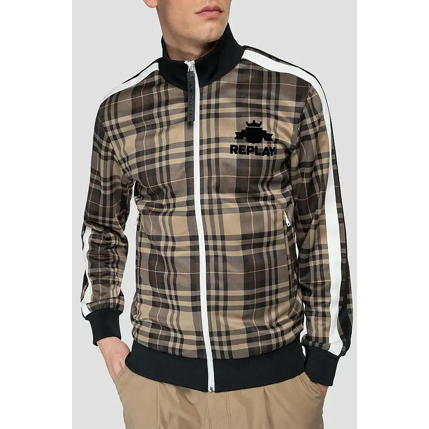 Felpa a quadri all-over Replay