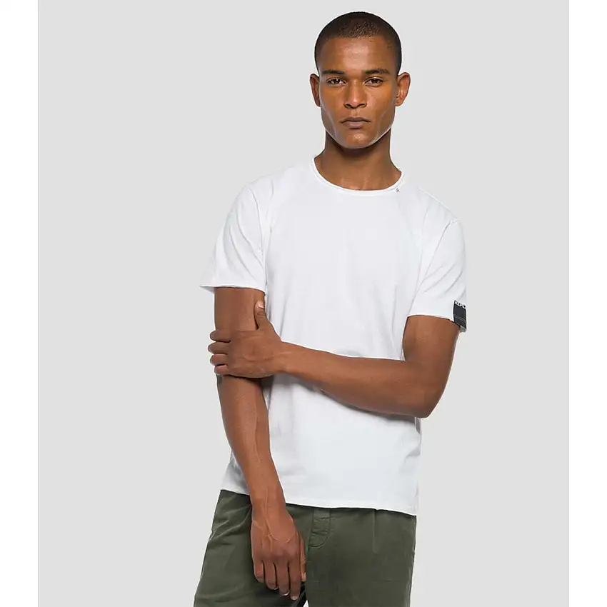 T-shirt in cotone a taglio vivo Replay