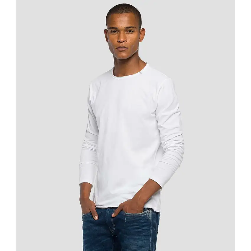 T-shirt a maniche lunghe a taglio vivo Replay