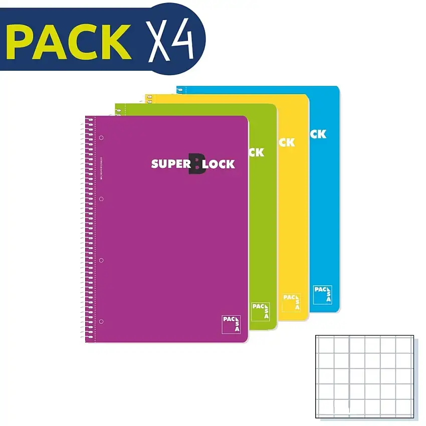 Confezione da 4 blocchi per appunti da 160 fogli a5 con microcopertina Milan [Misura 14,8x21x4 cm]