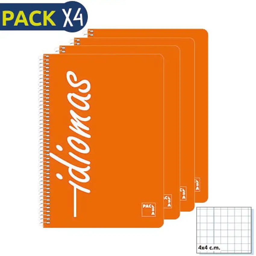 Confezione da 4 blocchi per appunti con coperchi in plastica Milan [Misura 21,5x31x12 cm]