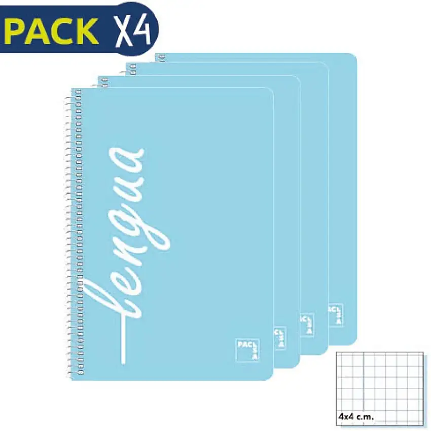 Confezione da 4 blocchi per appunti, copertina in plastica, 80 fogli Milan [Misura 12x21,5x5 cm]