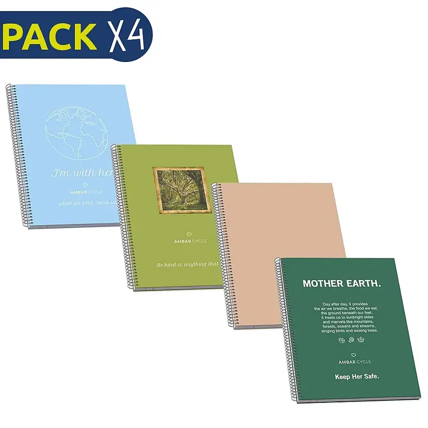 Confezione da 4 blocchi per appunti microperforati a4 80 fogli Milan Ambar Cycle [Misura 22,2x29,7x7 cm]