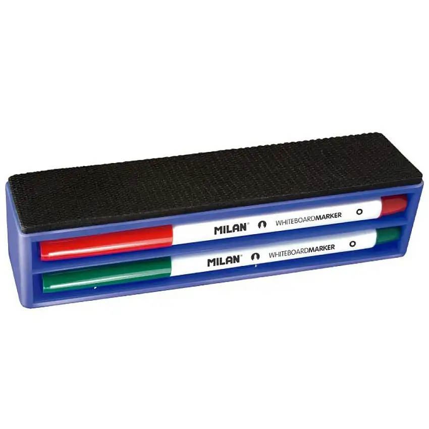 Set di 4 gomme magnetizzate da cancellare per lavagna + 4 pennarelli Milan