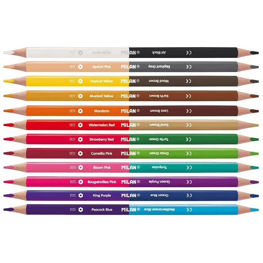 Scatola di 12 matite colorate 2 punta triangolare Milan