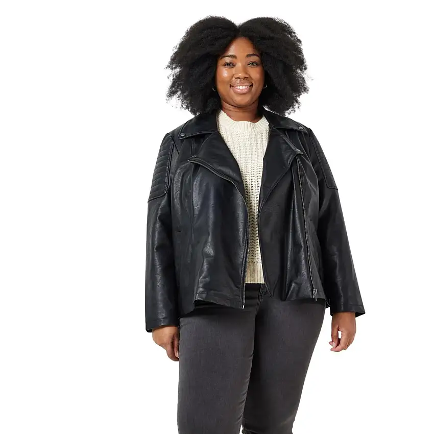 Giacca in pelle curva da donna Noisy May NMRUBINA/REBEL