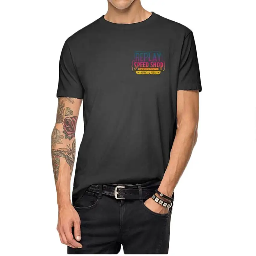 T-shirt in jersey di cotone Replay dyed