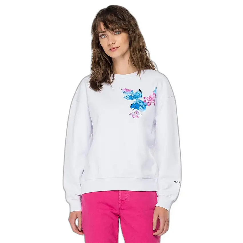 Felpa da donna in cotone Replay dyed fleece