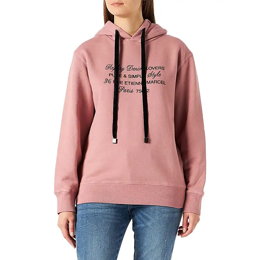 Felpa da donna in cotone Replay g.dyed brushed fleece