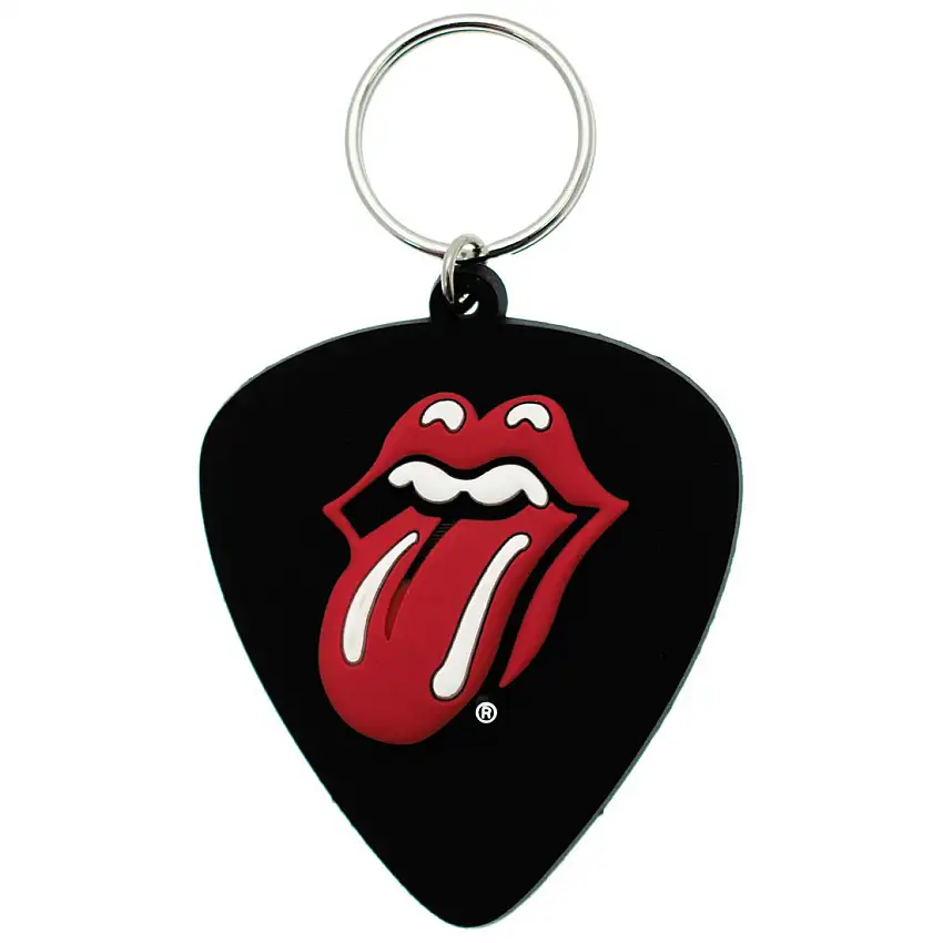Anello portachiavi in gomma Rock à Gogo The Rolling Stones - Tongue Plectrum [Misura 5,4x6,5 cm]
