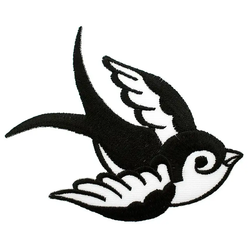 Toppa tessile Rock à Gogo Vintage - Hirondelle [Misura 9,8x7 cm]