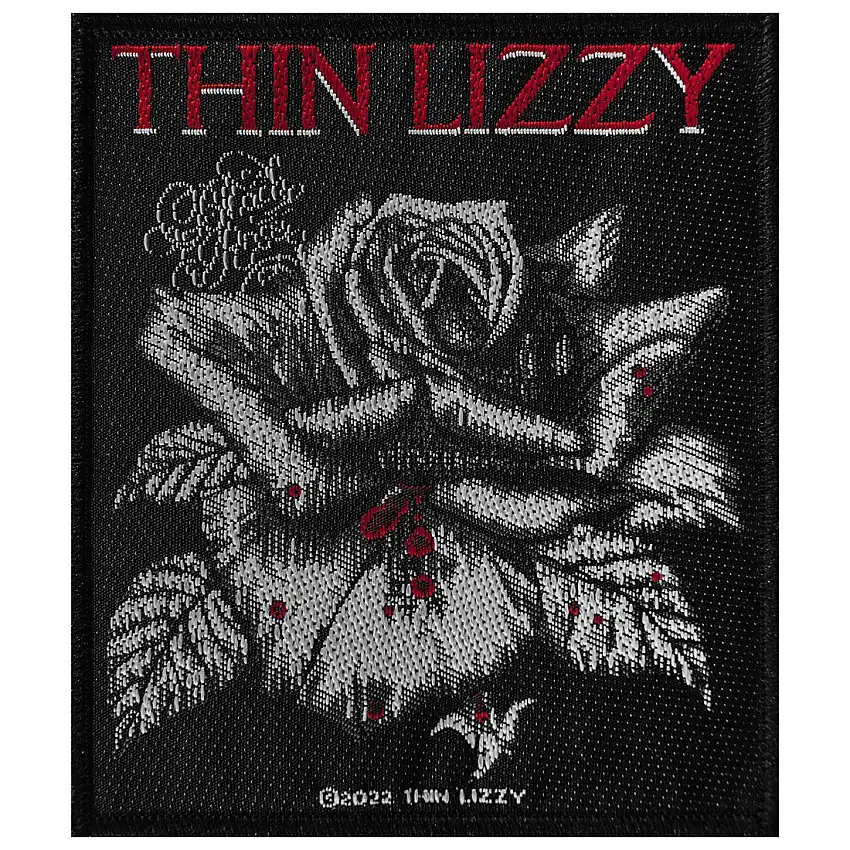 Toppa tessile Rock à Gogo Thin Lizzy - Black Rose [Misura 8,5x10 cm]