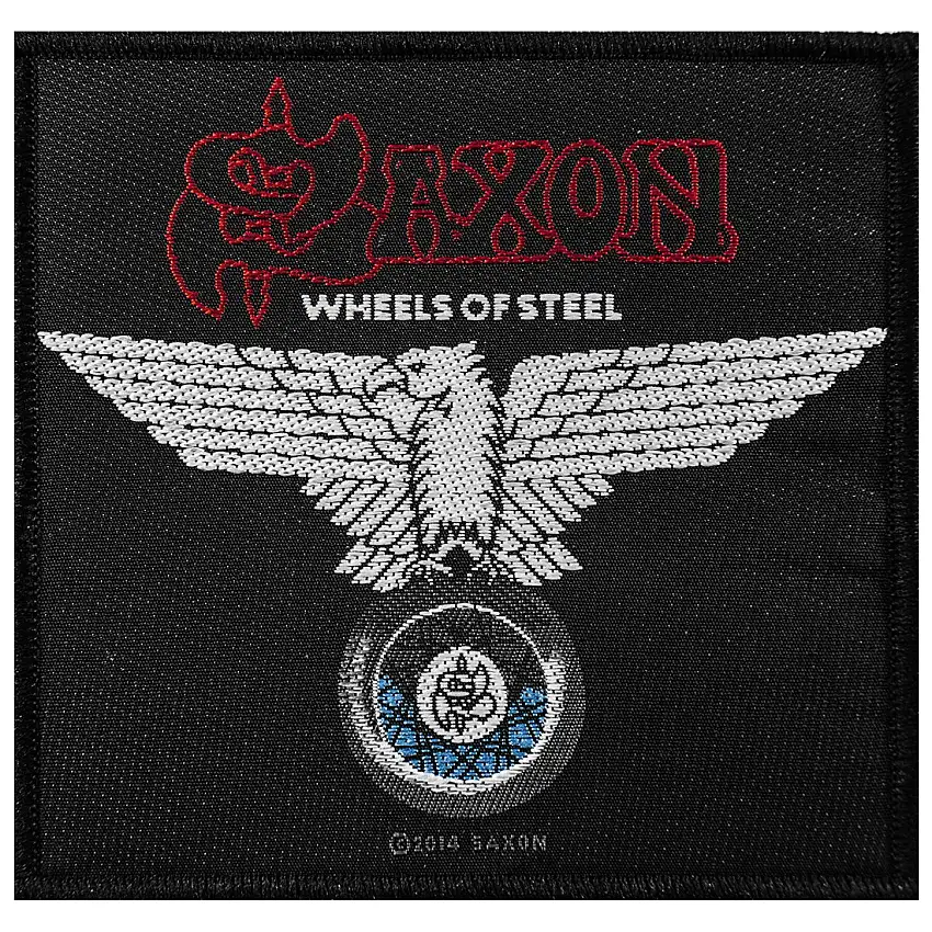 Toppa tessile Rock à Gogo Saxon - Wheels Of Steel [Misura 10x9,6 cm]