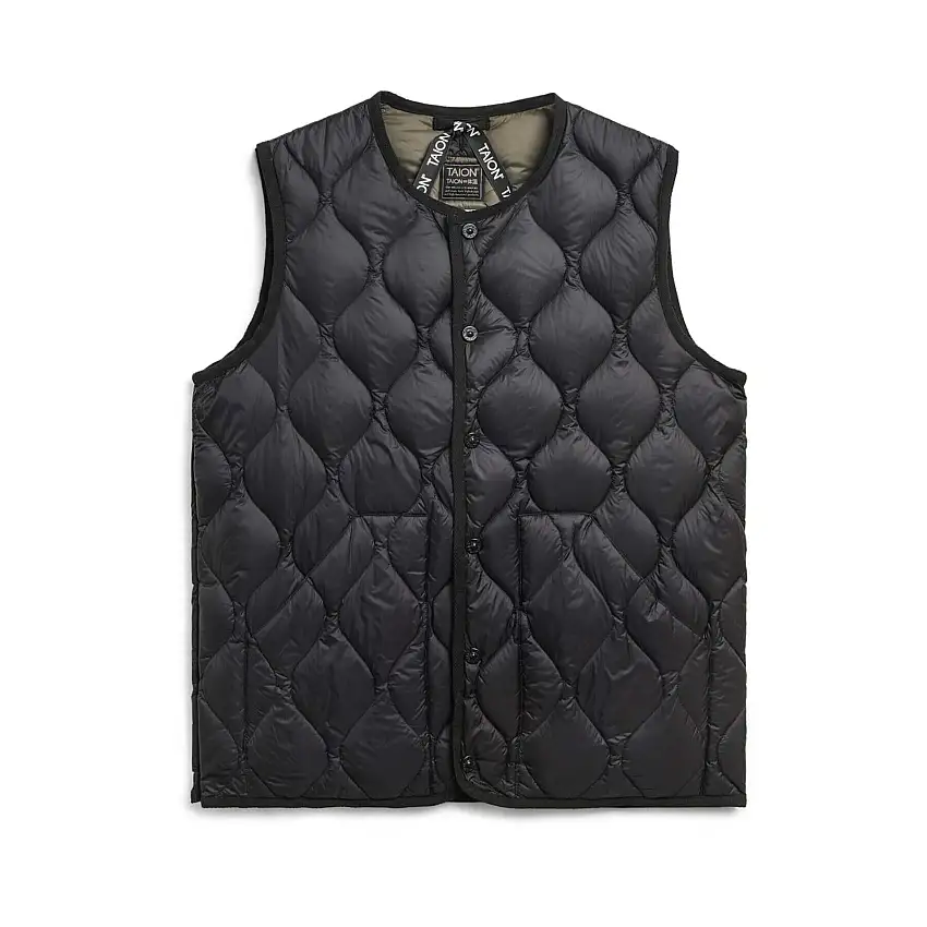 Piumino militare a collo tondo Taion Coquille souple