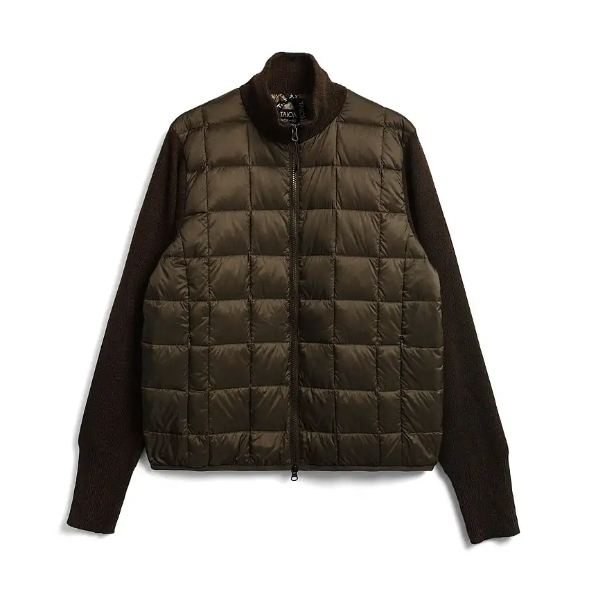 Piumino basic con collo alto e maniche con cerniera in maglia Taion