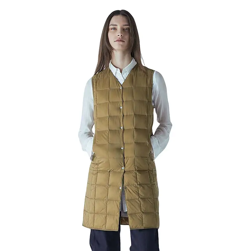 Piumino donna basic lungo con scollo a V Taion