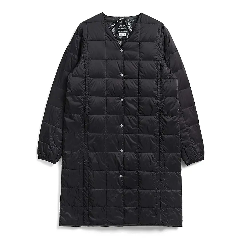 Cappotto con scollo a V e chiusura in bottoni da donna Taion