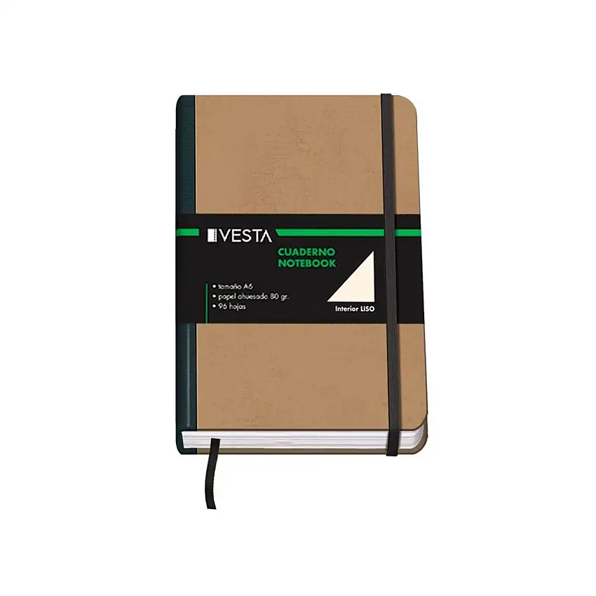 Blocco note con gomma a6 96 fogli lisci Vesta Nature