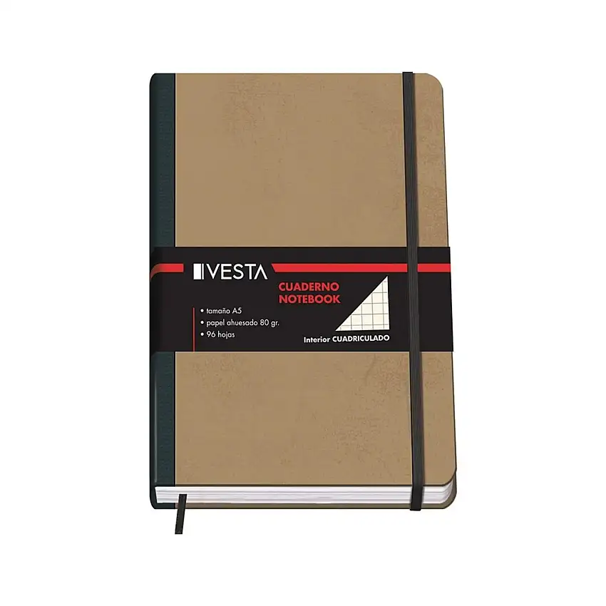 Blocco note con griglia in gomma a5 96 fogli Vesta Nature