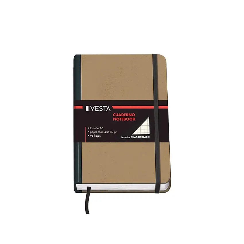 Blocco note con griglia in gomma a6 96 fogli Vesta Nature