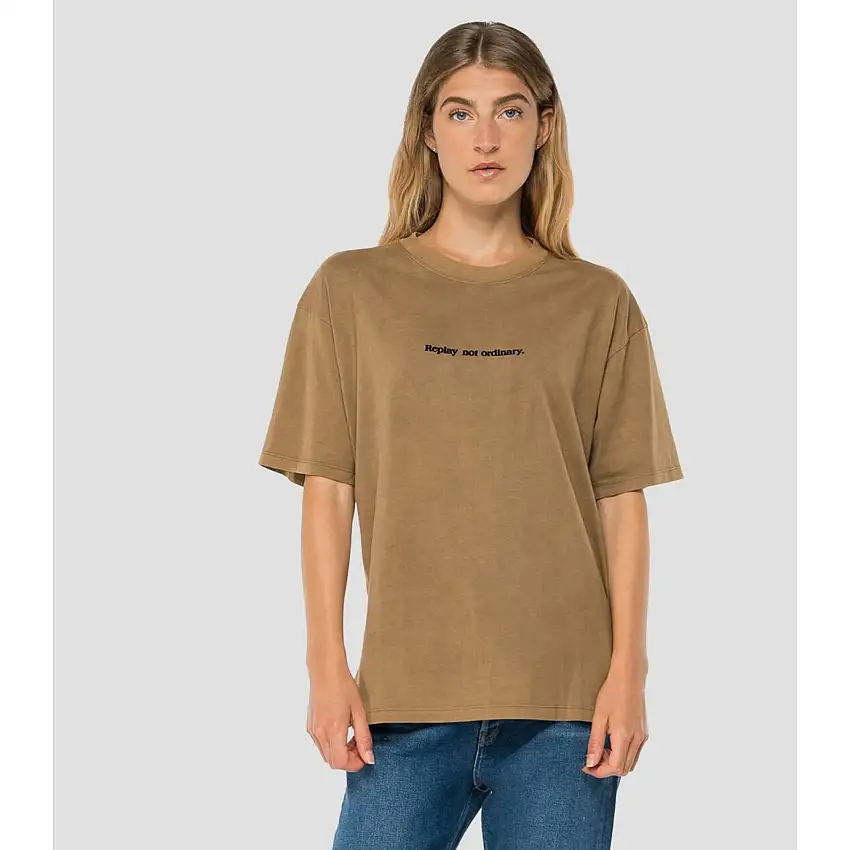 T-shirt oversize in cotone biologico per donne Replay not ordinary