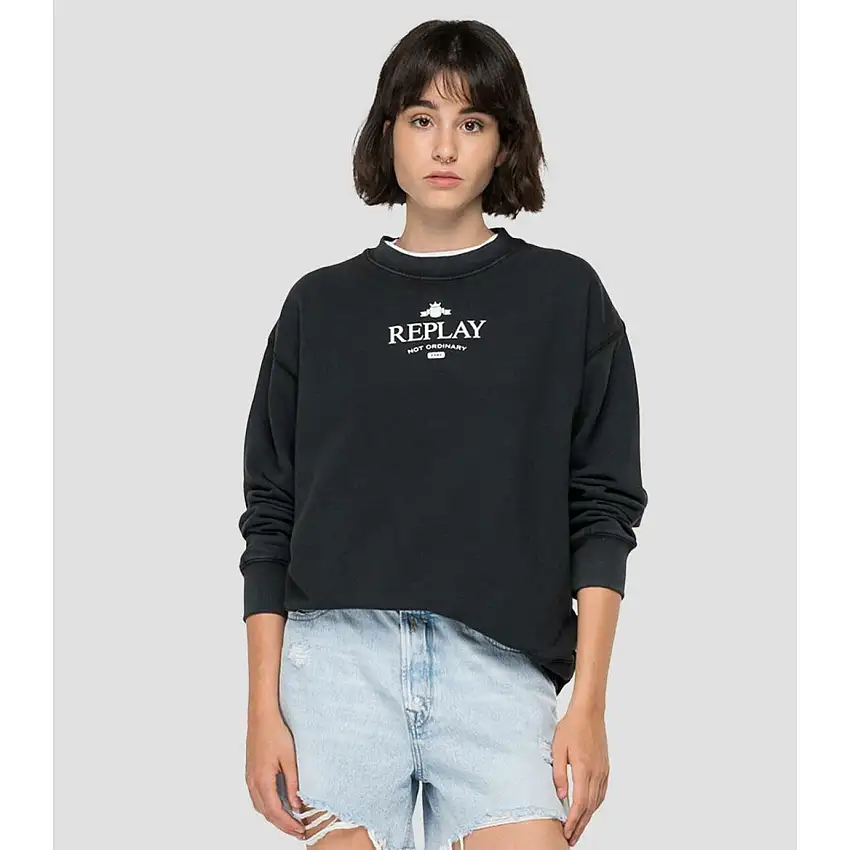 Felpa donna oversize in cotone biologico Replay not ordinary