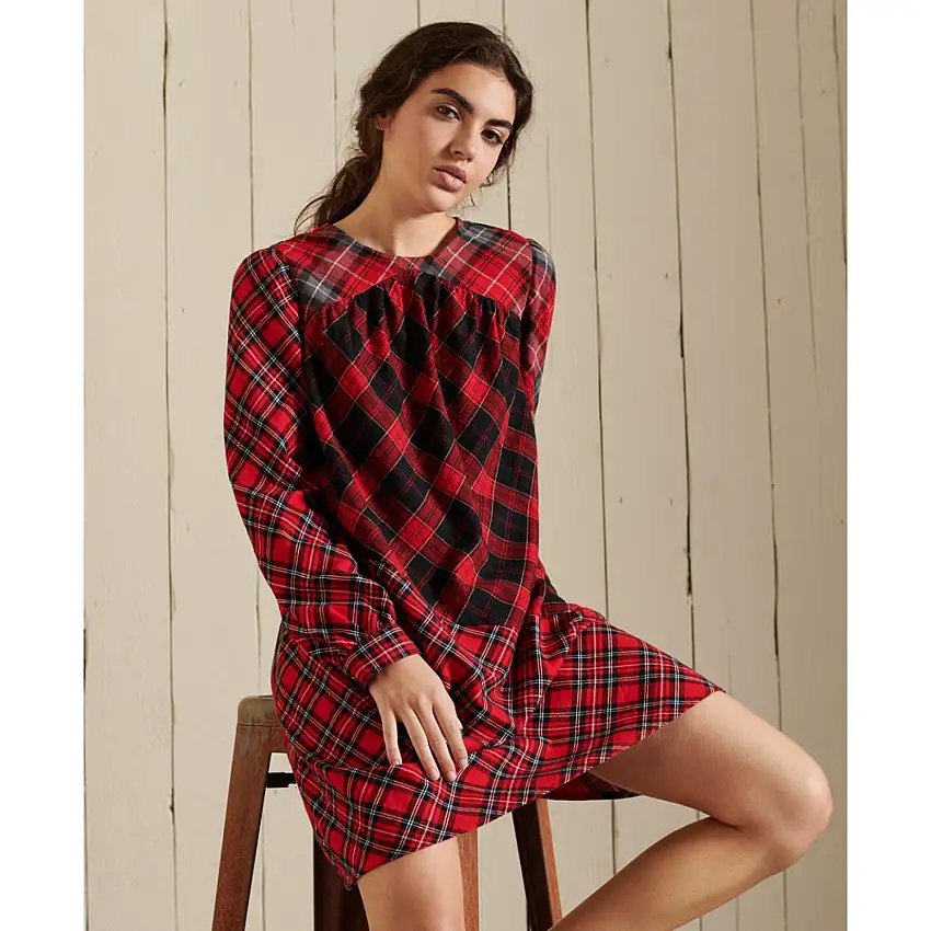 Abito a quadri intrecciato da donna Superdry