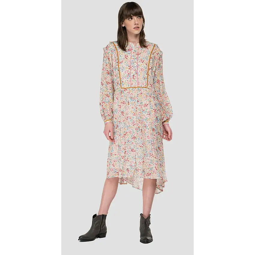 Abito in georgette con stampa all-over da donna Replay